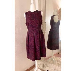Fully Lined Navy blue and maroon dress.